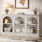 Table console de ferme blanche / marron / noire, 3 étagères, 160 cm de large, entrée et salon