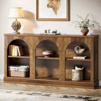 Table console de ferme blanche / marron / noire, 3 étagères, 160 cm de large, entrée et salon