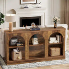 Table console de ferme blanche / marron / noire, 3 étagères, 160 cm de large, entrée et salon