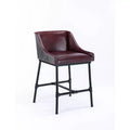 Parlor Faux Leather Adjustable Barstool: Boraam, Foam-Padded, Metal Frame, 18"-30" Height