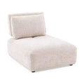 HOMES: Inside + Out Povoa Modern Modular Armless Chair Chenille with Extendable Backrest Light Brown