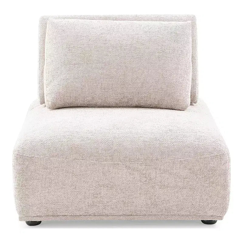 MAISONS : Intérieur + Extérieur Fauteuil sans accoudoirs modulaire moderne Povoa en chenille avec dossier extensible marron clair