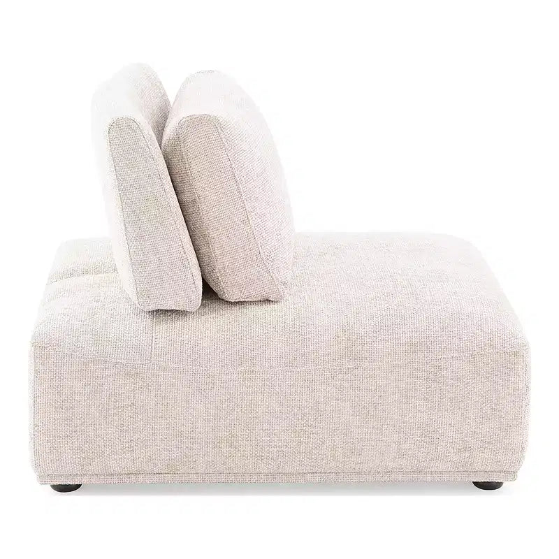 MAISONS : Intérieur + Extérieur Fauteuil sans accoudoirs modulaire moderne Povoa en chenille avec dossier extensible marron clair