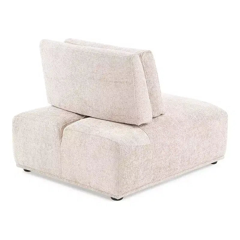 MAISONS : Intérieur + Extérieur Fauteuil sans accoudoirs modulaire moderne Povoa en chenille avec dossier extensible marron clair