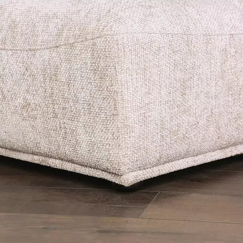 MAISONS : Intérieur + Extérieur Fauteuil sans accoudoirs modulaire moderne Povoa en chenille avec dossier extensible marron clair