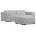 WyndenHall Biggs 2 Seater Sofa and Ottoman Pale Gray