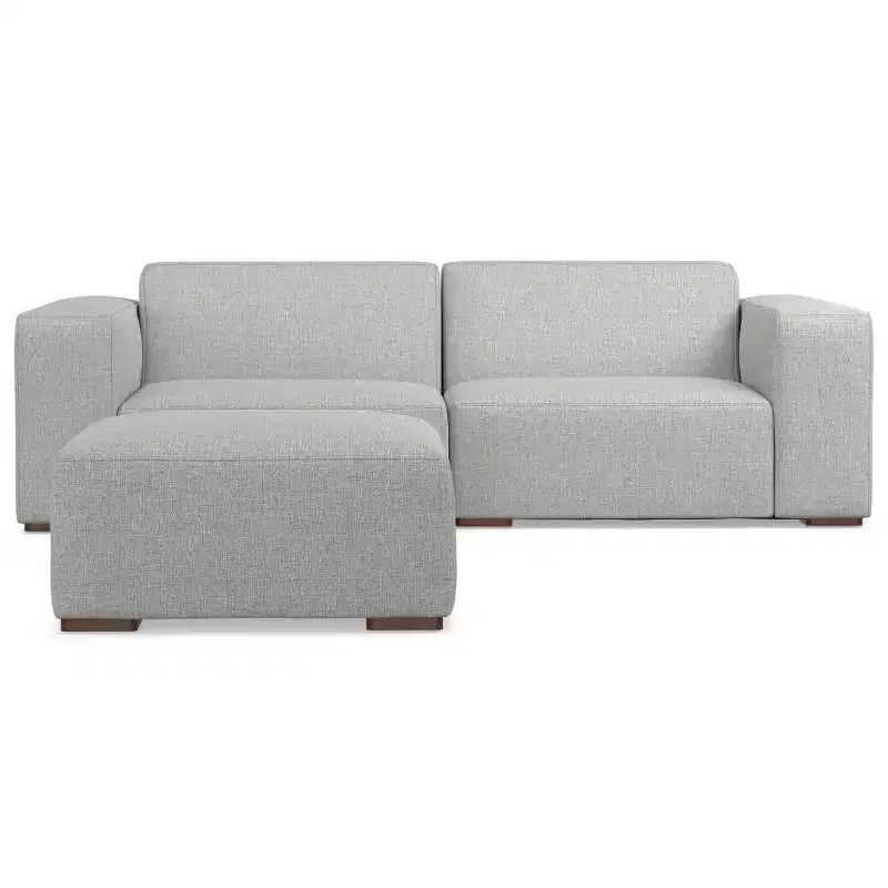 Canapé deux places avec pouf WyndenHall Biggs gris pâle