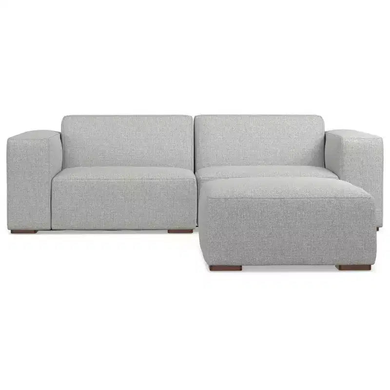 Canapé deux places avec pouf WyndenHall Biggs gris pâle