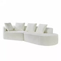 Christopher Knight Home Vivian 116" Modern Curved Sectional Sofa with High-Density Sponge and 4 Pillows Beige