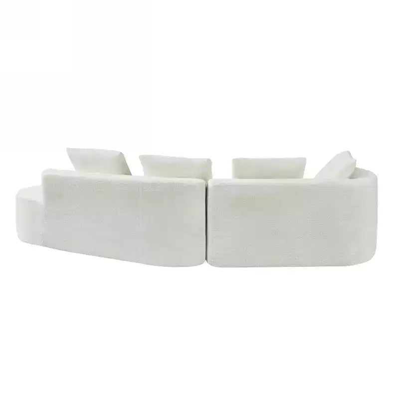 Christopher Knight Home Vivian Canapé d'angle incurvé moderne 295 cm en éponge haute densité avec 4 coussins Beige