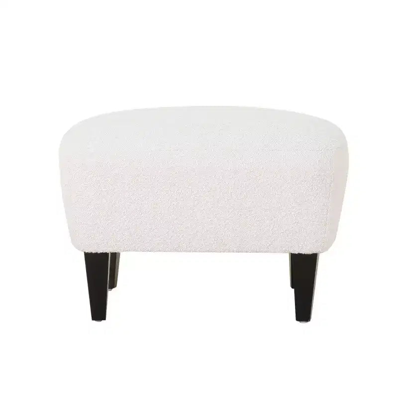 Christopher Knight Home Hartshorn Ensemble fauteuil club et pouf rembourrés en tissu bouclé Amande/Noir mat