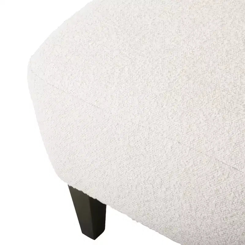 Christopher Knight Home Hartshorn Ensemble fauteuil club et pouf rembourrés en tissu bouclé Amande/Noir mat