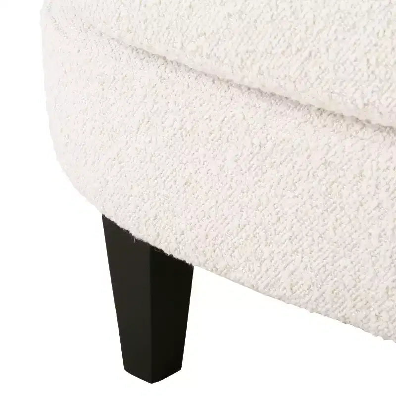 Christopher Knight Home Hartshorn Ensemble fauteuil club et pouf rembourrés en tissu bouclé Amande/Noir mat