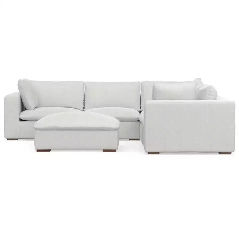 WyndenHall Marlee Canapé d'angle et ottoman gris nuage