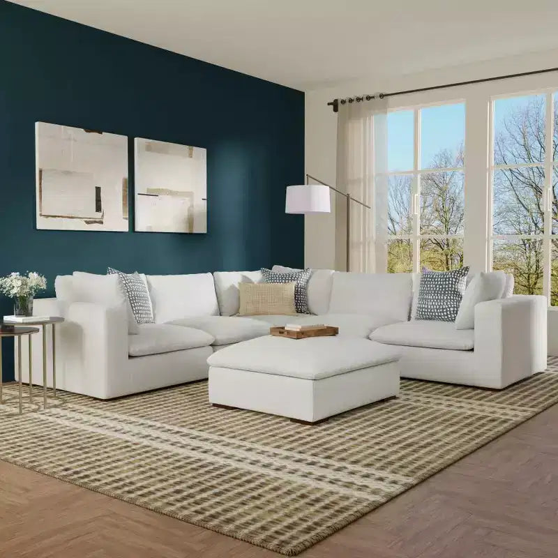 WyndenHall Marlee Canapé d'angle et ottoman gris nuage