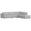 WyndenHall Biggs Right Sectional and Ottoman Pale Gray