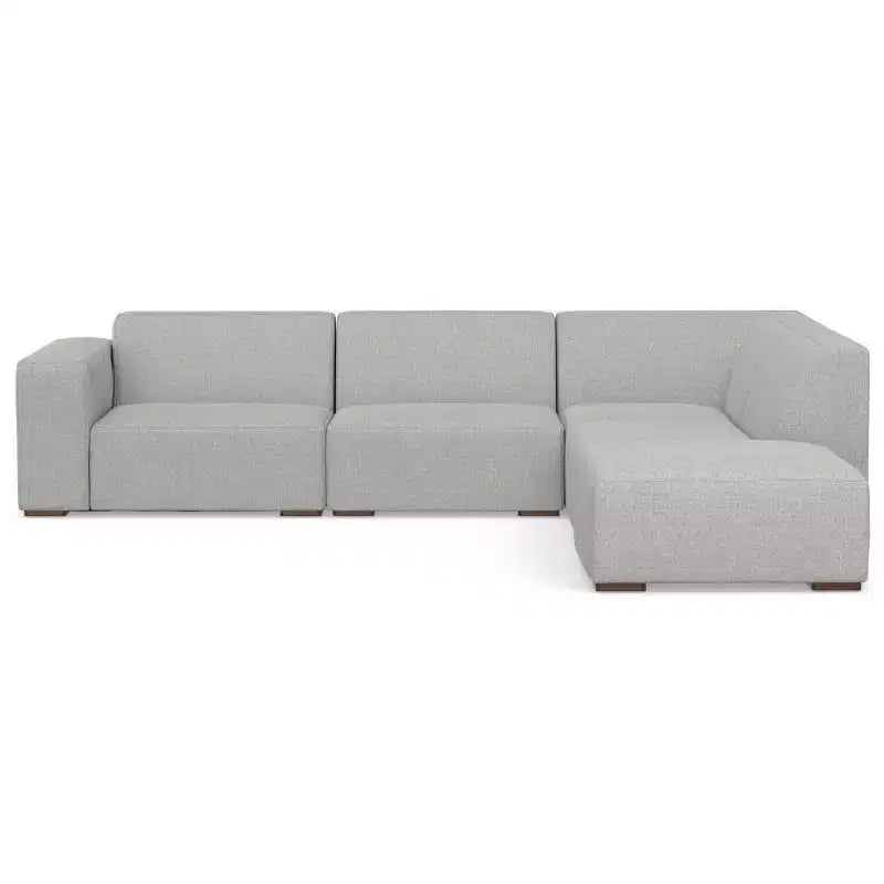 Canapé d'angle droit WyndenHall Biggs et pouf gris pâle