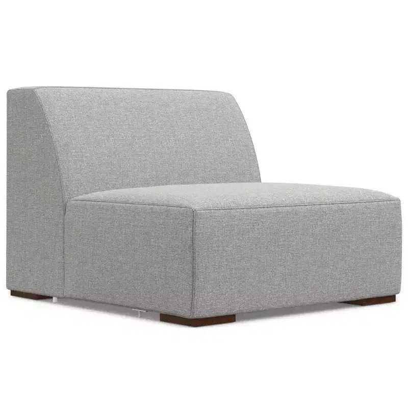 Canapé d'angle droit WyndenHall Biggs et pouf gris pâle
