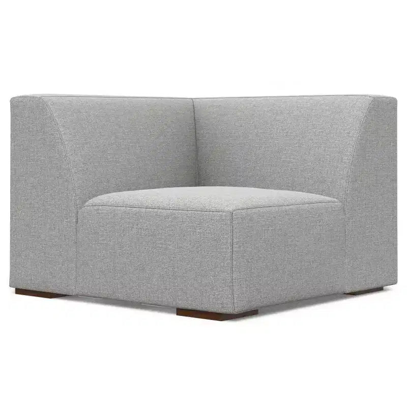 Canapé d'angle droit WyndenHall Biggs et pouf gris pâle