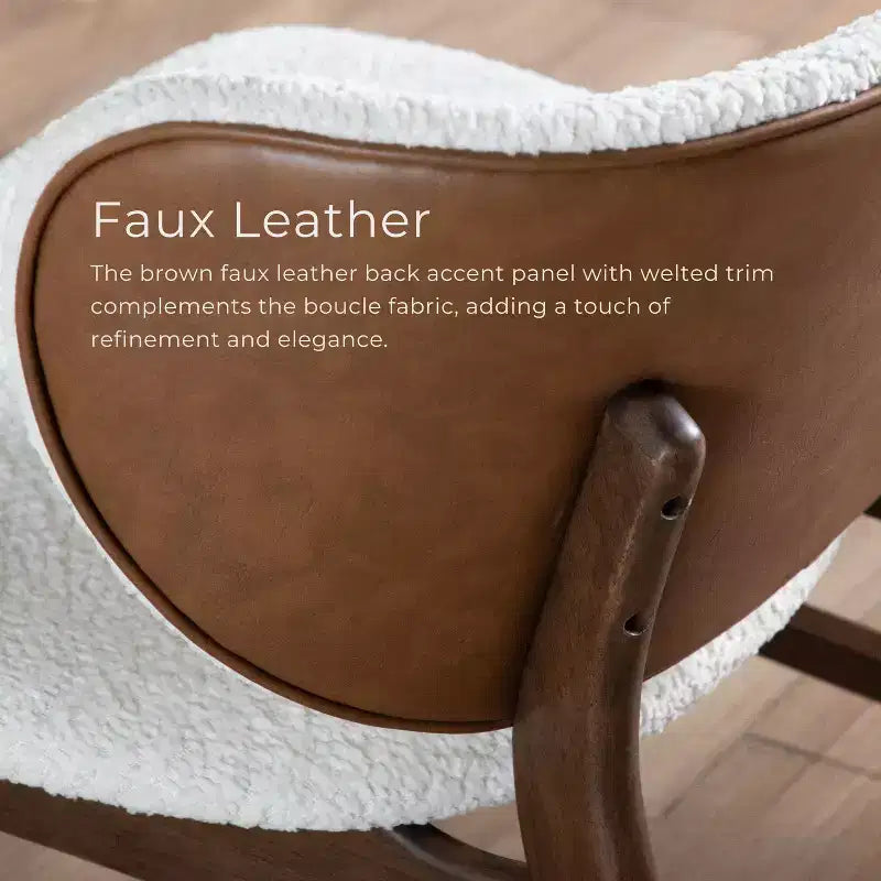 HOMES: Inside + Out Fauteuil d'appoint Mid-Century Modern Wingback Boucle River Run Noyer
