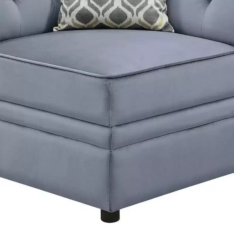 Acme Furniture Bois II Canapé d'angle modulaire en velours gris