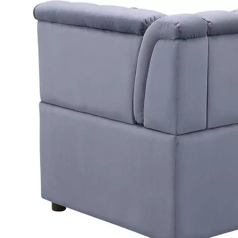Acme Furniture Bois II Canapé d'angle modulaire en velours gris