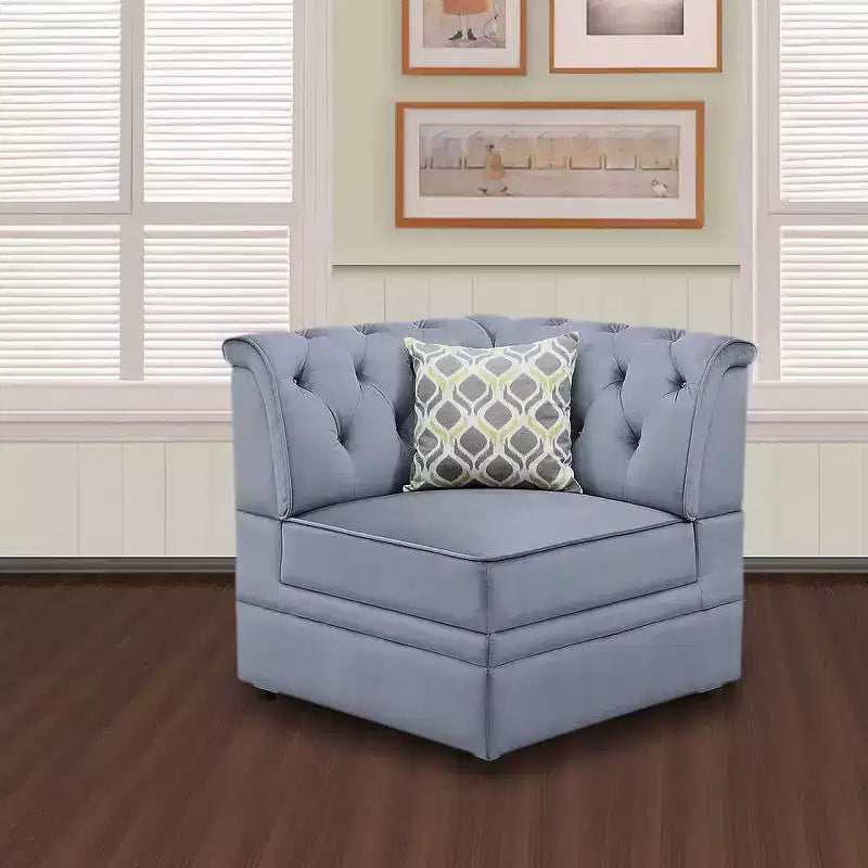 Acme Furniture Bois II Canapé d'angle modulaire en velours gris