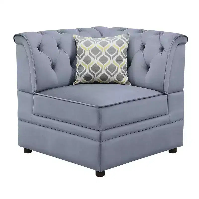 Acme Furniture Bois II Canapé d'angle modulaire en velours gris