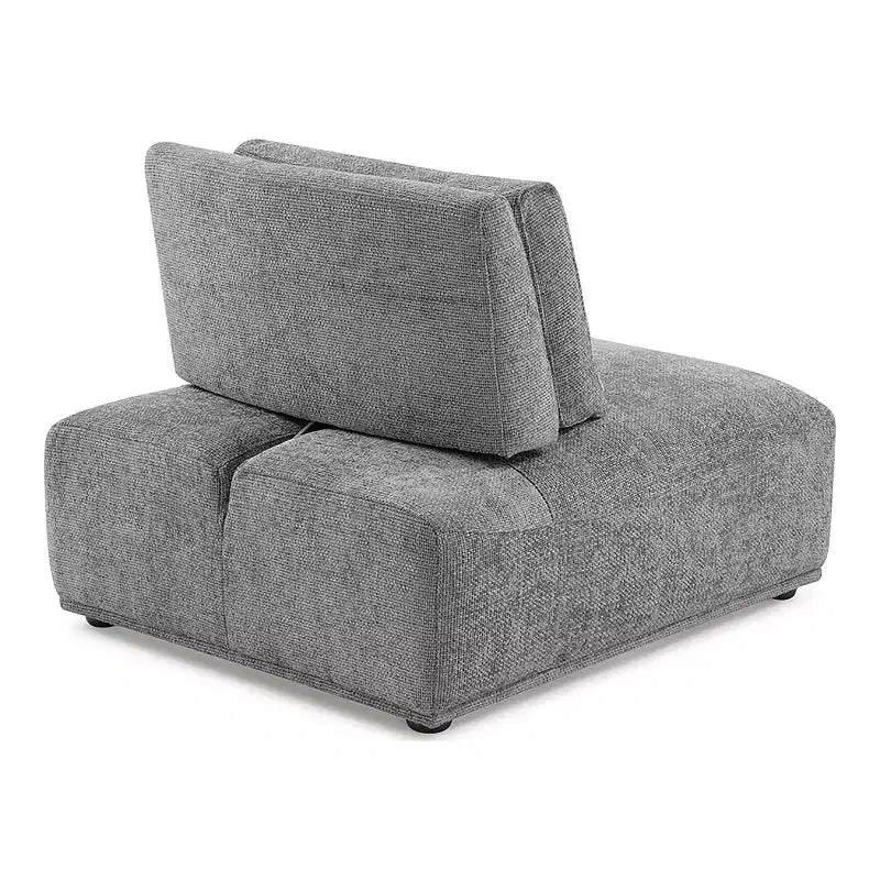 HOMES: Inside + Out Fauteuil sans accoudoirs modulaire moderne Povoa en chenille avec dossier extensible Gris