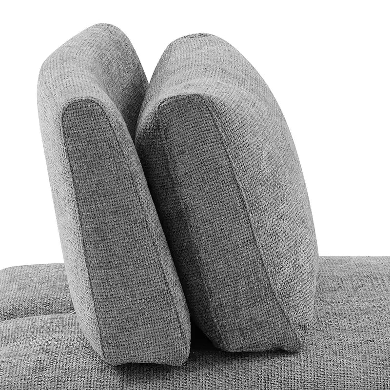 HOMES: Inside + Out Fauteuil sans accoudoirs modulaire moderne Povoa en chenille avec dossier extensible Gris