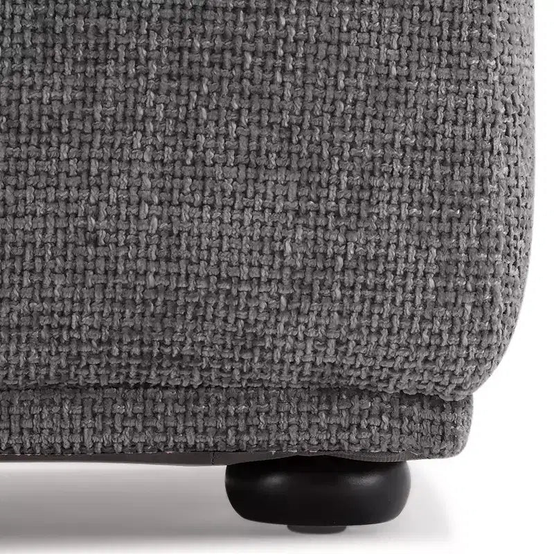 HOMES: Inside + Out Fauteuil sans accoudoirs modulaire moderne Povoa en chenille avec dossier extensible Gris