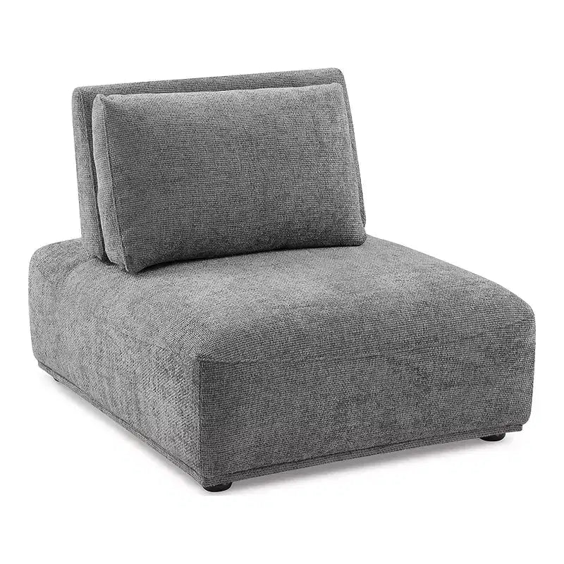 HOMES: Inside + Out Fauteuil sans accoudoirs modulaire moderne Povoa en chenille avec dossier extensible Gris