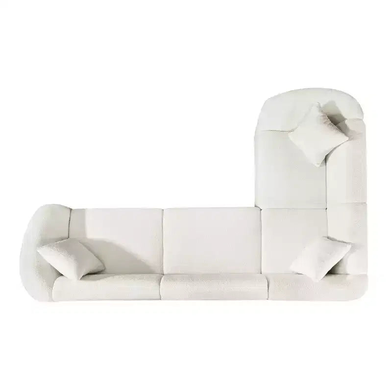 Christopher Knight Home Isolde Canapé d'angle incurvé contemporain 4 places en tissu bouclé 104" beige