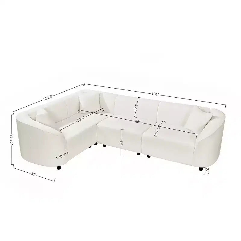 Christopher Knight Home Isolde Canapé d'angle incurvé contemporain 4 places en tissu bouclé 104" beige