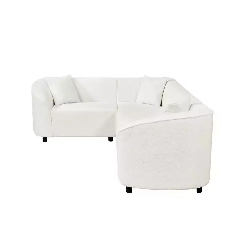 Christopher Knight Home Isolde Canapé d'angle incurvé contemporain 4 places en tissu bouclé 104" beige