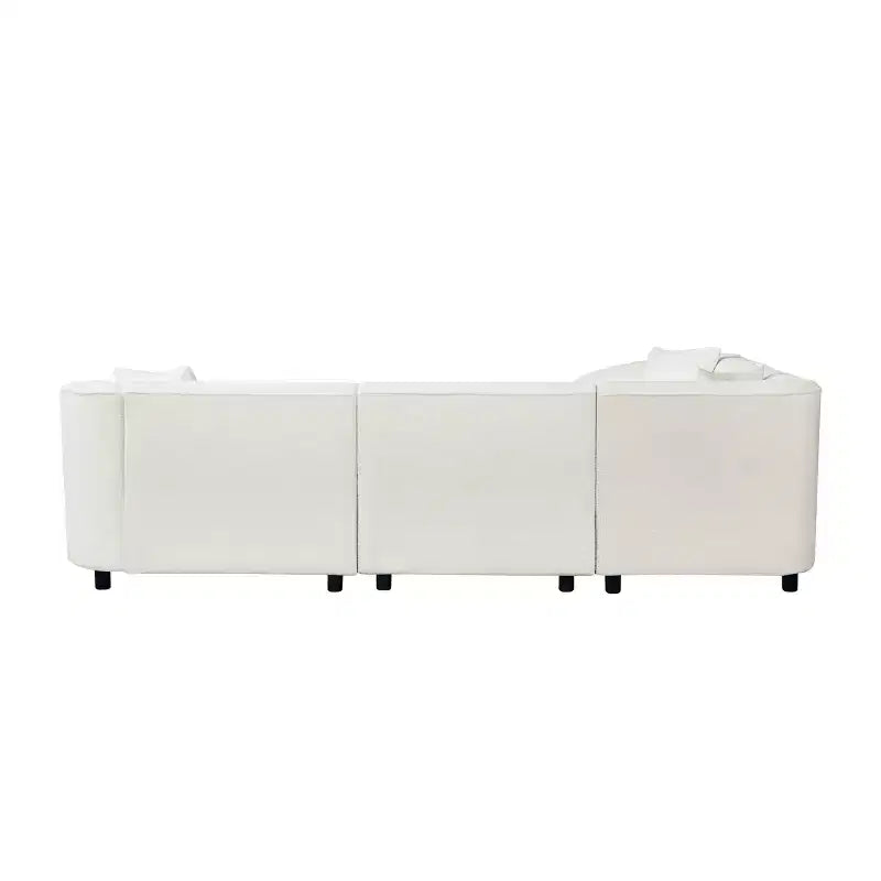 Christopher Knight Home Isolde Canapé d'angle incurvé contemporain 4 places en tissu bouclé 104" beige