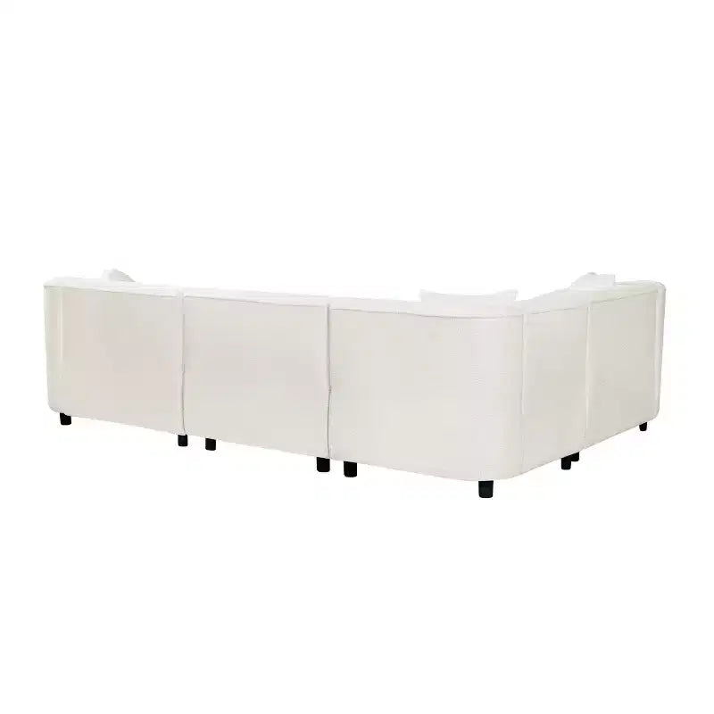 Christopher Knight Home Isolde Canapé d'angle incurvé contemporain 4 places en tissu bouclé 104" beige