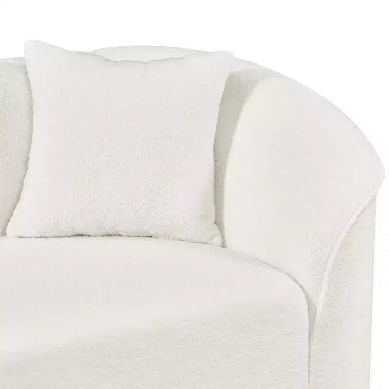 Christopher Knight Home Isolde Canapé d'angle incurvé contemporain 4 places en tissu bouclé 104" beige