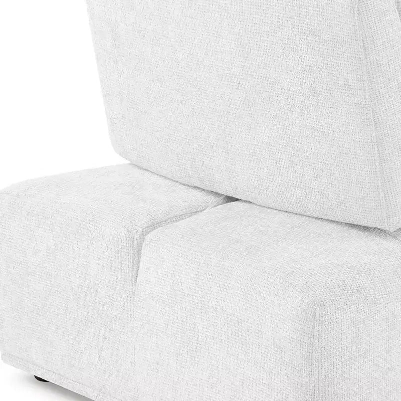 SALONS : Intérieur + Extérieur Fauteuil sans accoudoirs modulaire moderne Povoa en chenille avec dossier extensible blanc
