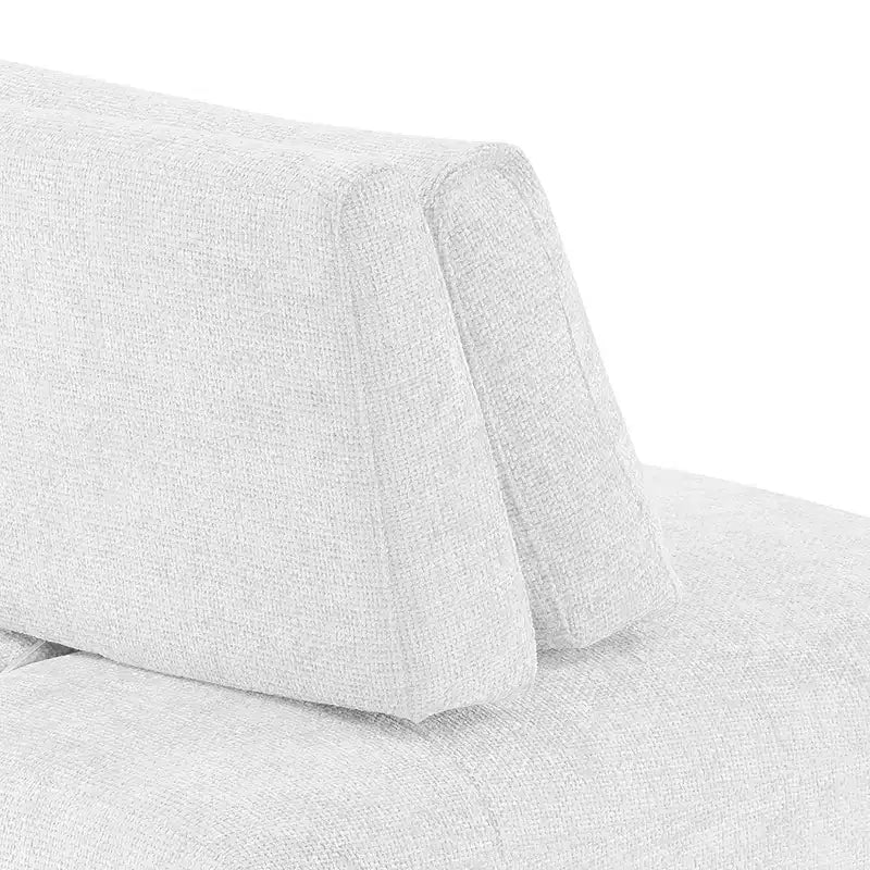 SALONS : Intérieur + Extérieur Fauteuil sans accoudoirs modulaire moderne Povoa en chenille avec dossier extensible blanc