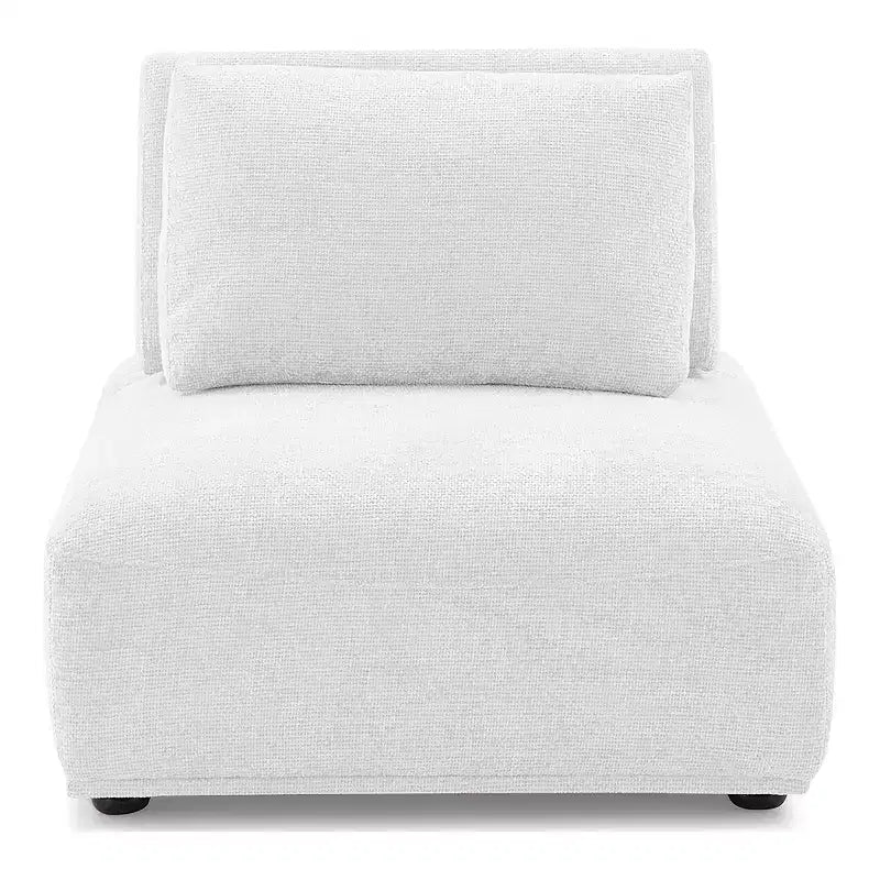 SALONS : Intérieur + Extérieur Fauteuil sans accoudoirs modulaire moderne Povoa en chenille avec dossier extensible blanc