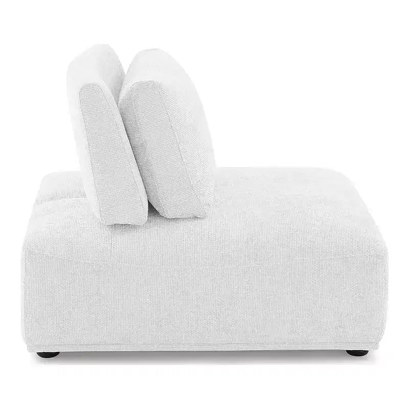 SALONS : Intérieur + Extérieur Fauteuil sans accoudoirs modulaire moderne Povoa en chenille avec dossier extensible blanc