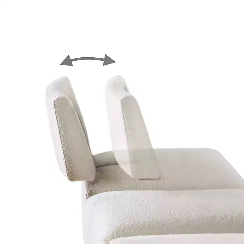 SALONS : Intérieur + Extérieur Fauteuil sans accoudoirs modulaire moderne Povoa en chenille avec dossier extensible blanc