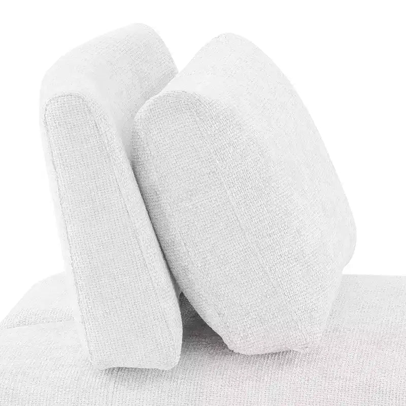 SALONS : Intérieur + Extérieur Fauteuil sans accoudoirs modulaire moderne Povoa en chenille avec dossier extensible blanc