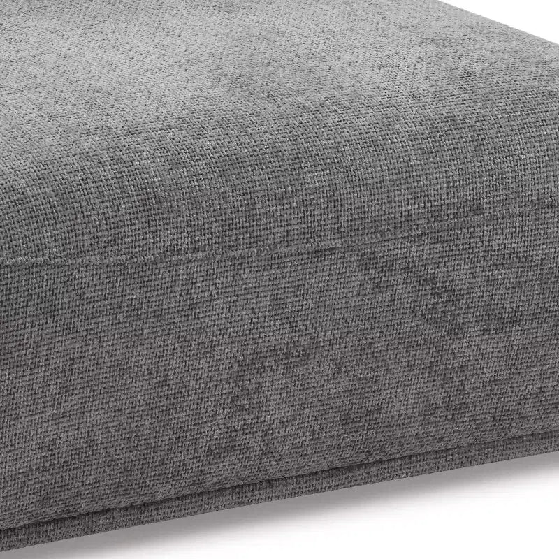 HOMES: Inside + Out Chaise sans accoudoirs trapézoïdale modulaire moderne Povoa en chenille avec dossier extensible Gris