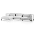 HOMES: Inside + Out Plumeria L Shaped Sectional Left Chaise with Feather Blend Cushions Light Gray