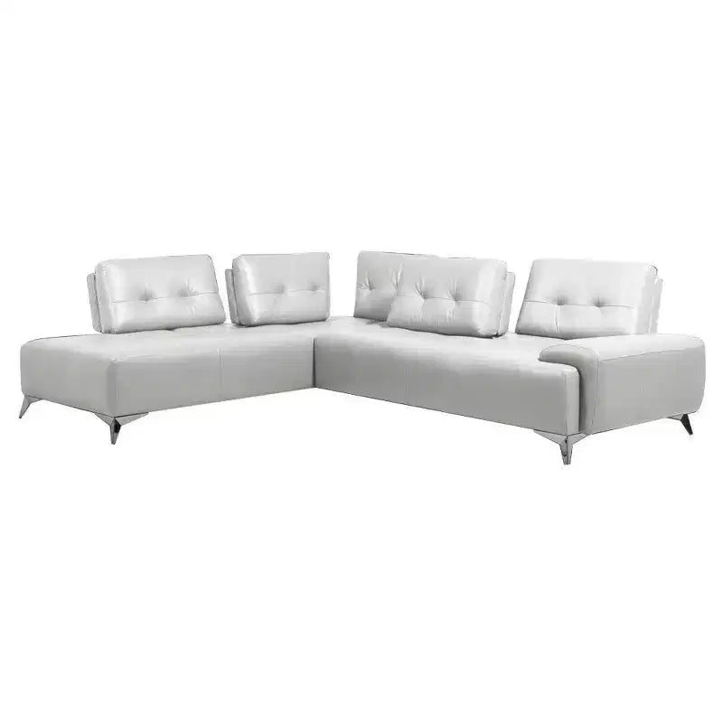 Acme Furniture Turano Sectional Sofa Pearl White Leather