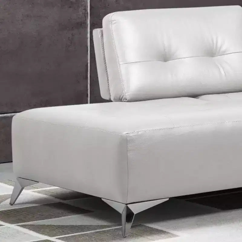 Acme Furniture Canapé d'angle Turano en cuir blanc perle