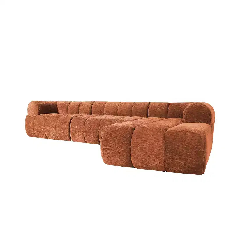Christopher Knight Home Diego, canapé sectionnel moderne en mousse haute densité, en forme de L, avec dossier bas, 31 cm, orange