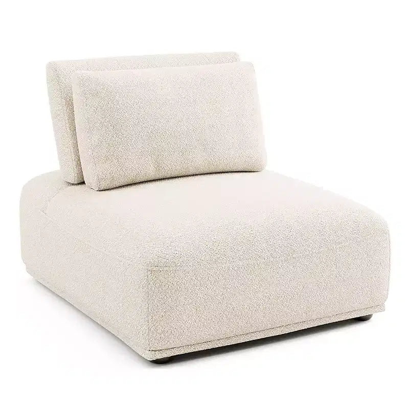 HOMES: Inside + Out Fauteuil sans accoudoirs modulaire moderne Povoa Bouclé avec dossier extensible Beige